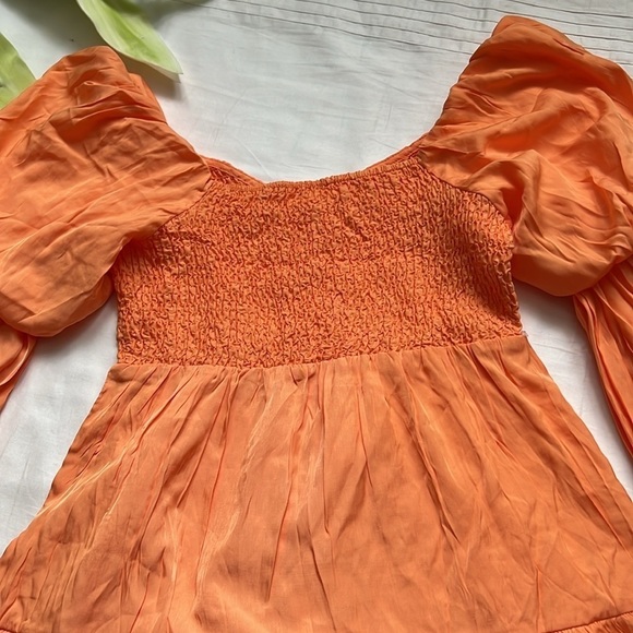 Elegant Off The Shoulder V Neck Long Sleeve Ruffle Flowy Mini Short Skater Dress - Picture 9 of 11